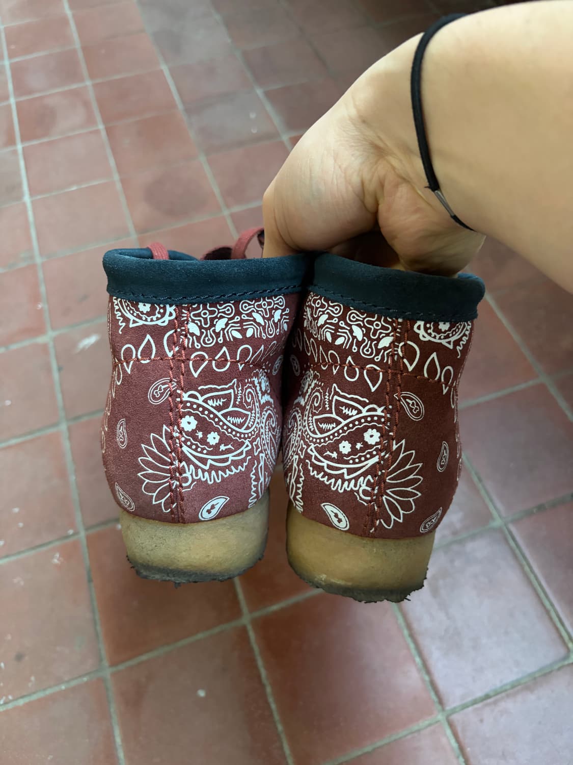 클락스 왈라비 부츠 페이즐리 레드 UK8.5 상품이미지3