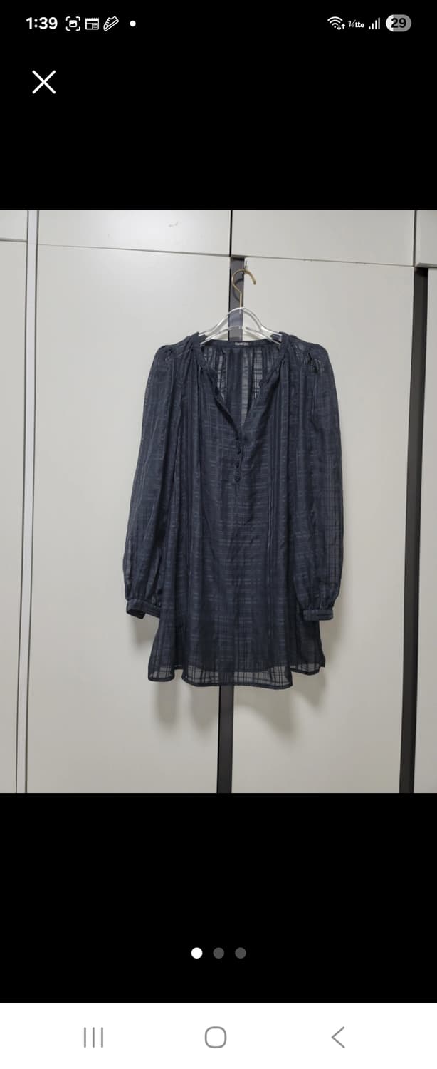 (새제품)일본브랜드 스파이럴걸 체크 시스루 블라우스free55-88 상품이미지4