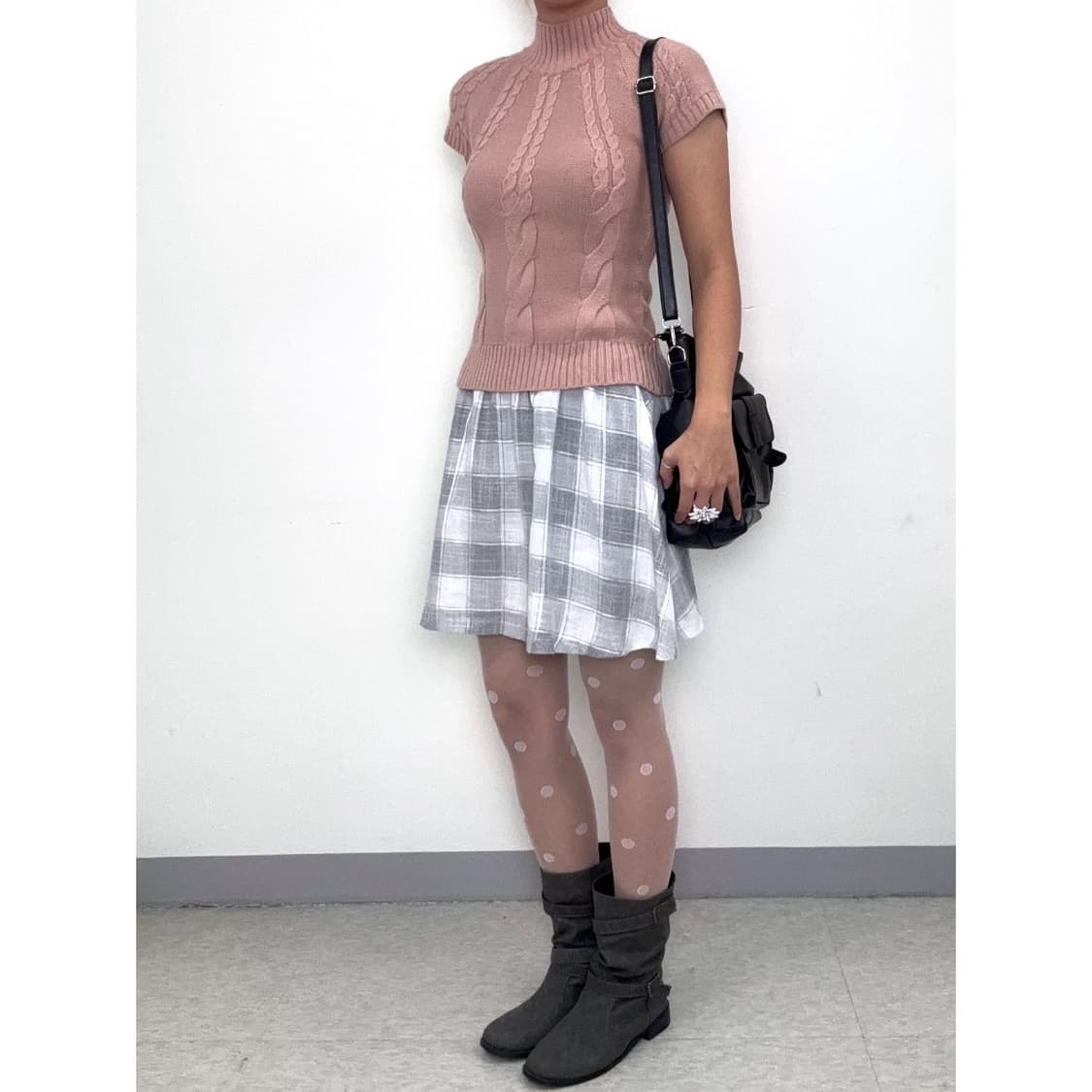 빈티지 연핑크 하프 니트 상품이미지2