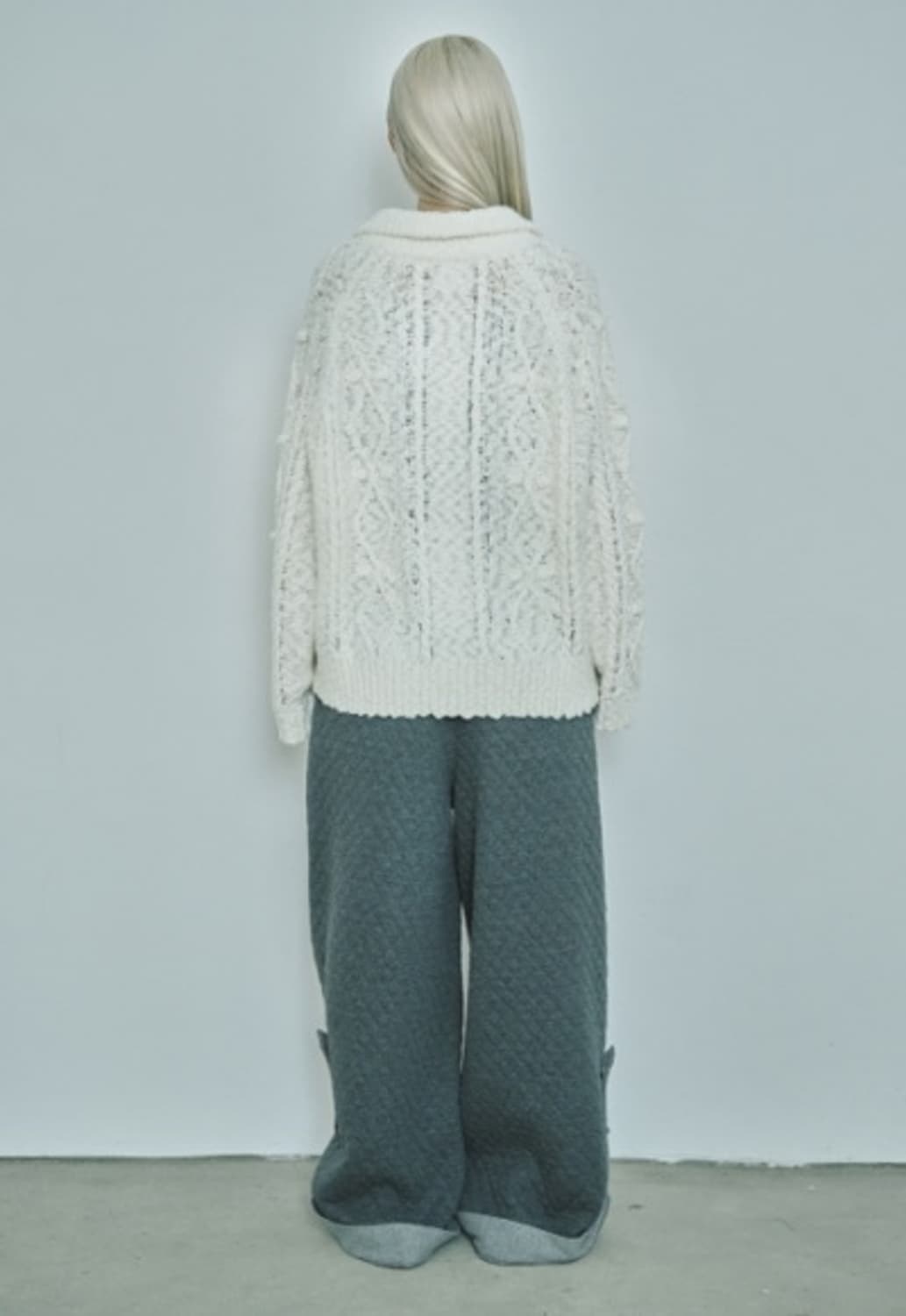 허그유어스킨 팝콘 니트 집업 상품이미지5