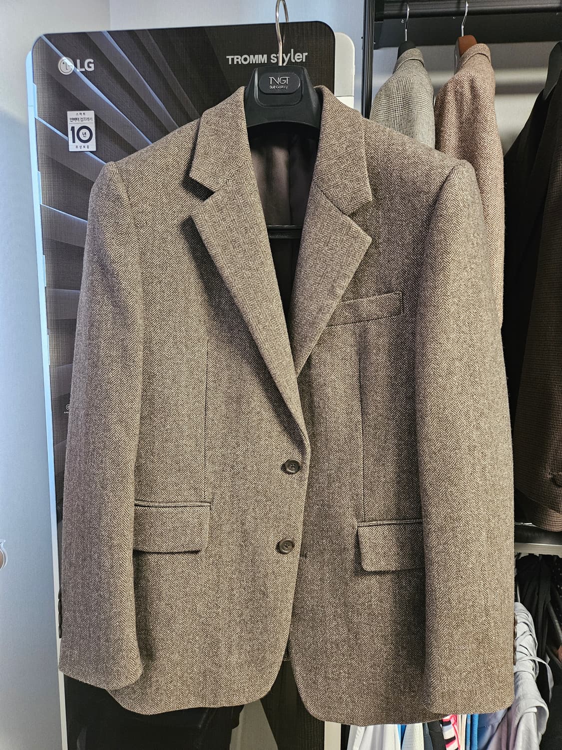 (M) 지오다노 브라운 헤링본 울 블레이저 상품이미지1