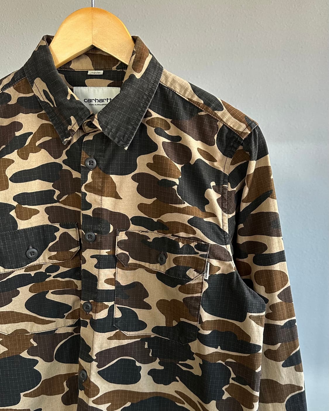 [M]칼하트 WIP 카모플라주 립스탑 워크 셔츠 상품이미지3