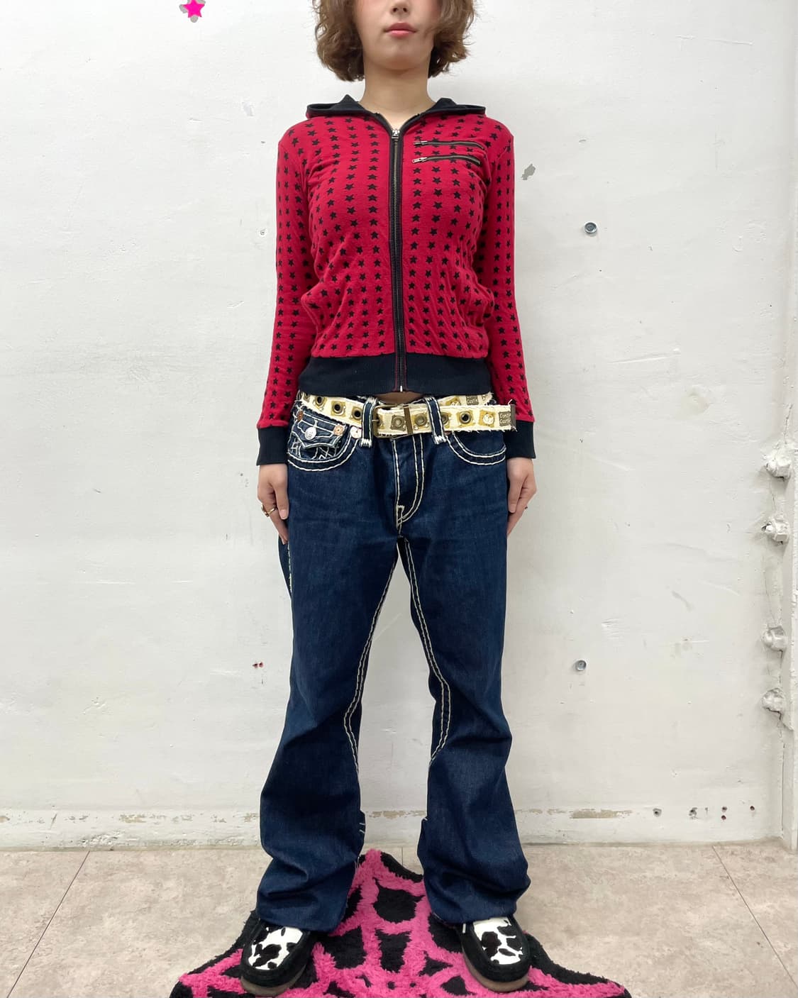 Black Star Red Hooded Zip-Up 상품이미지5