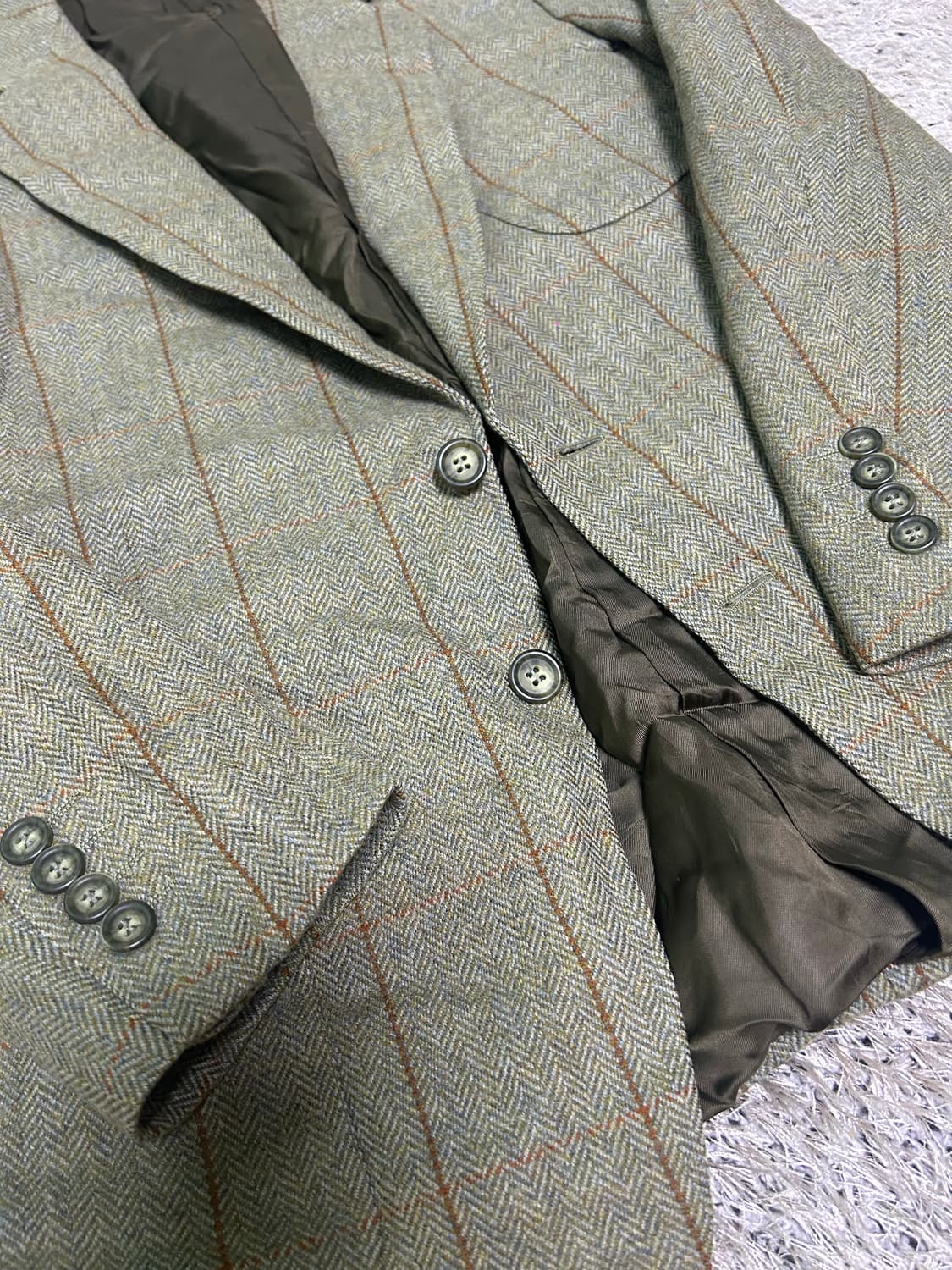 이태리제 카날리 체크 블레이저 사이즈 100~105 상품이미지2