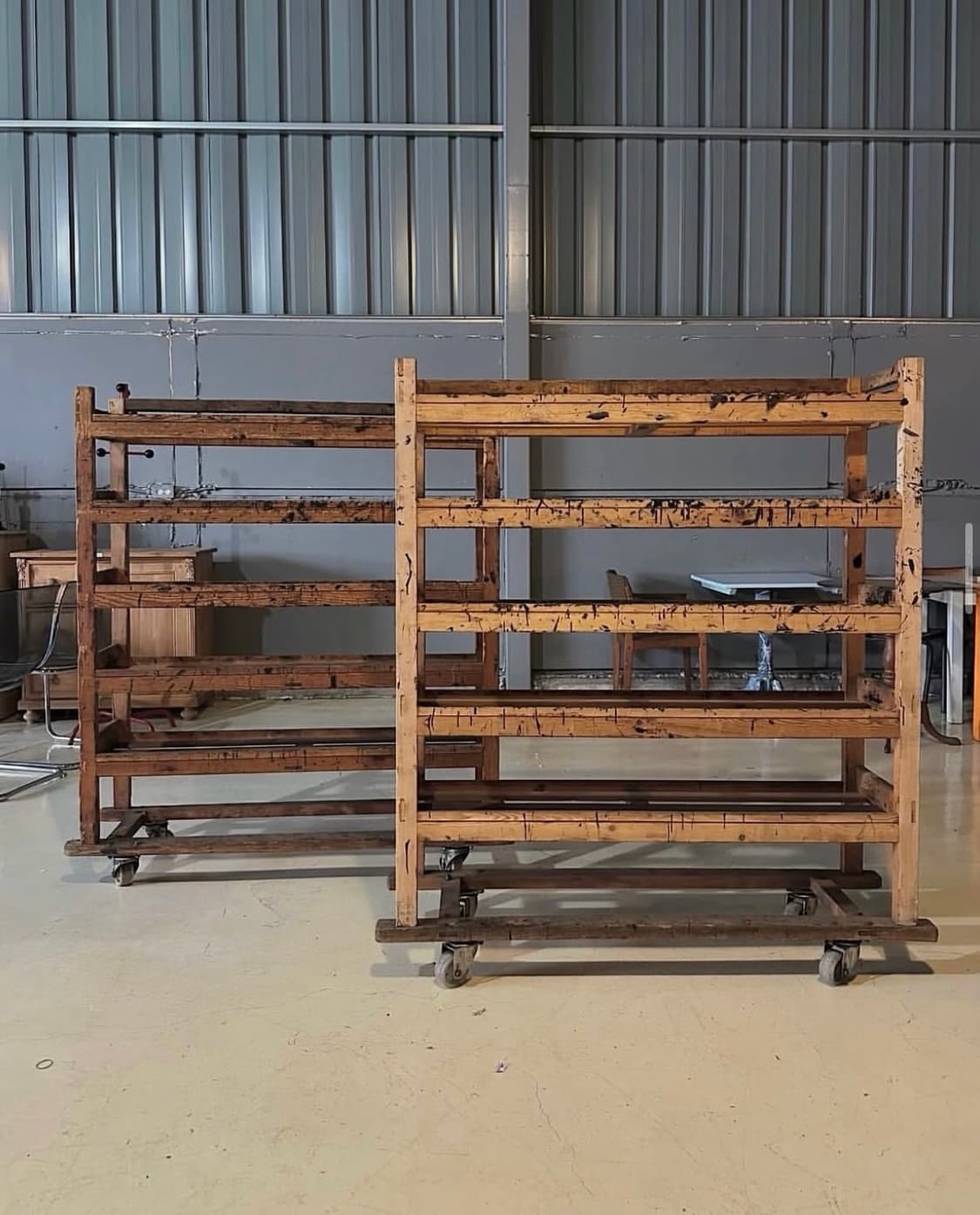 빈티지가구 빈티지 인더스트리얼 (공방/제빵소) 우든 드라잉 랙 상품이미지1