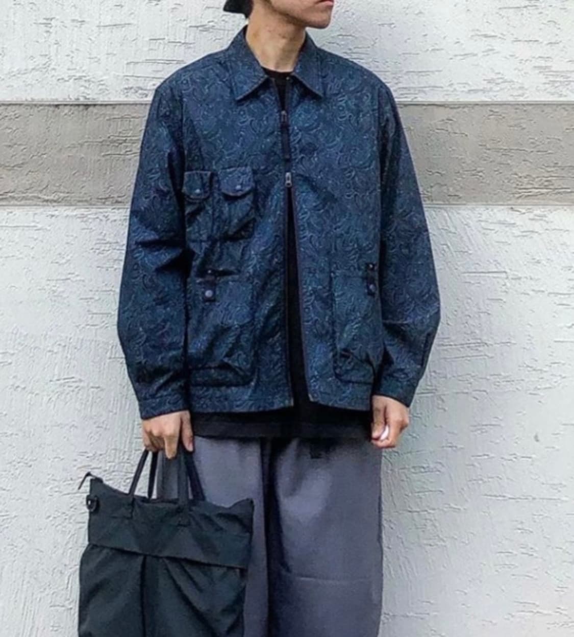 M) 비슬로우퍼플 유틸리티페이즐리 자켓-네이비 판매. 상품이미지1
