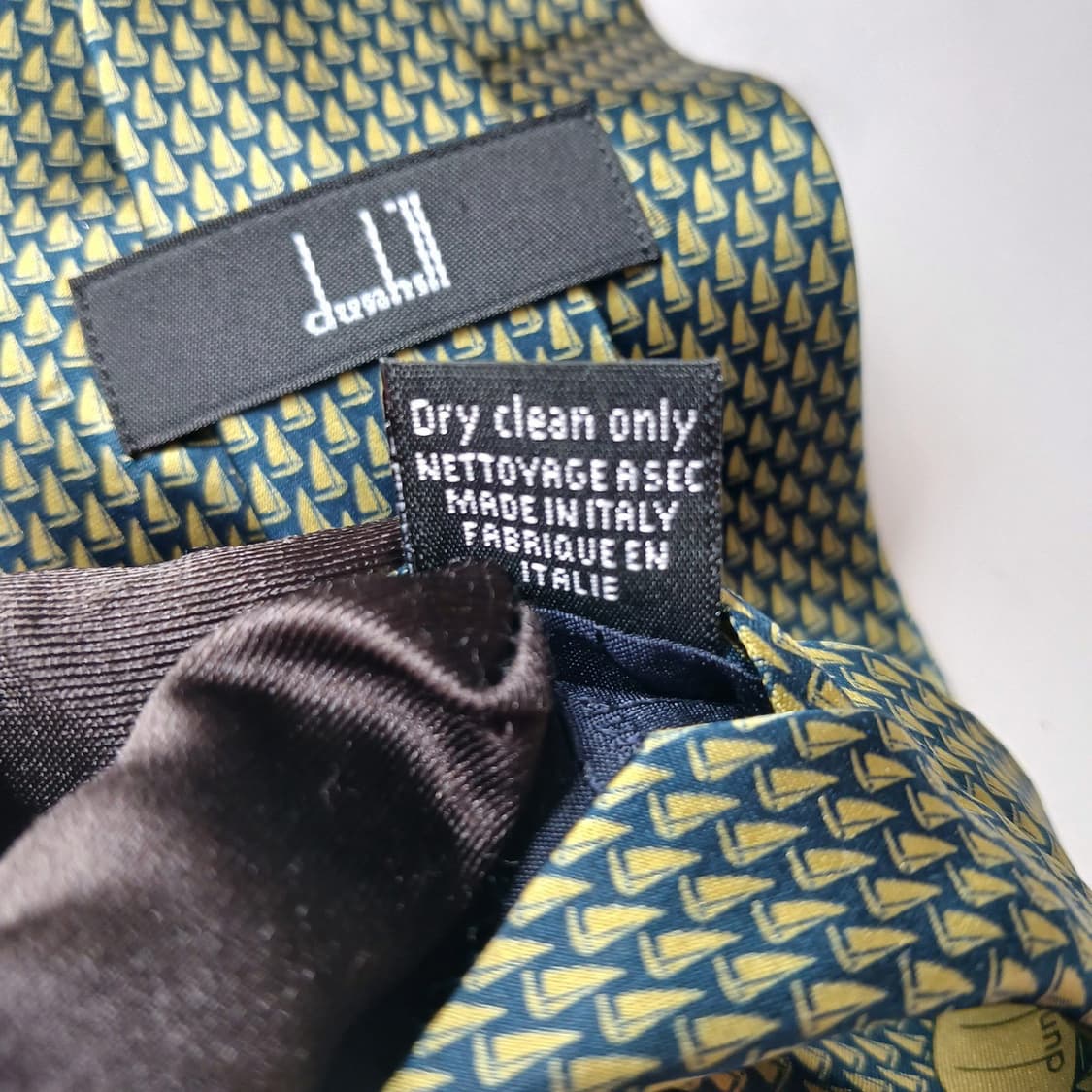 던힐 실크 네이비 요트 패턴 넥타이 9.5cm S등급 G24 상품이미지10