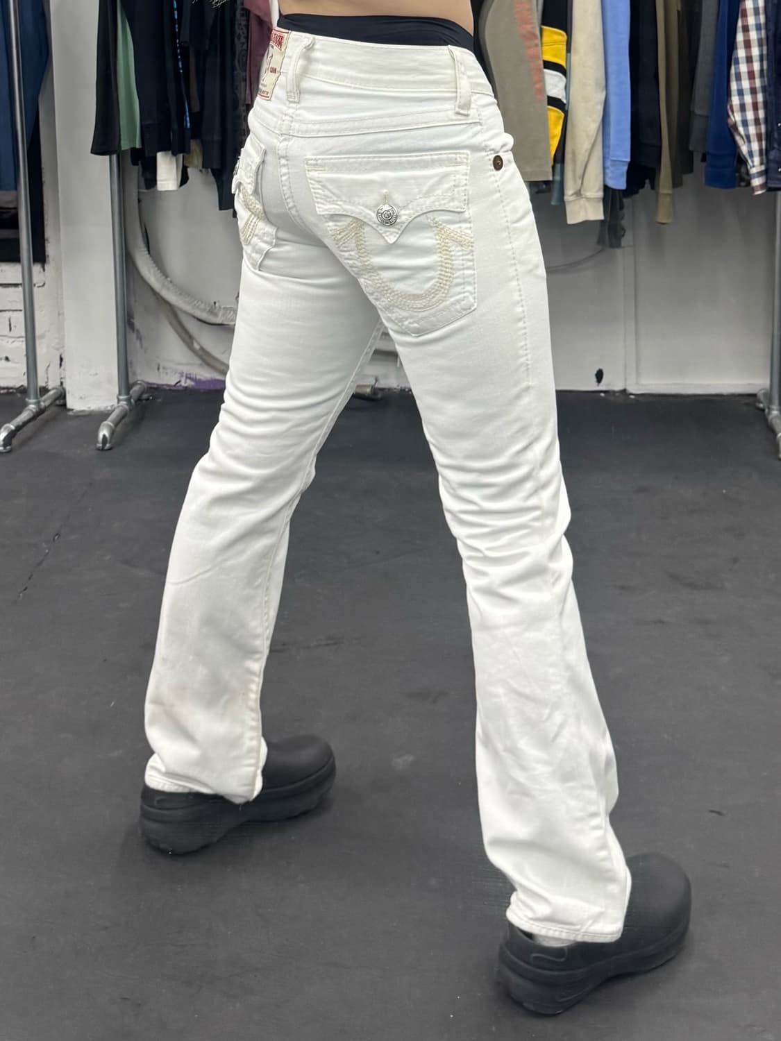 트루릴리전 레인보우 화이트 데님팬츠 상품이미지4