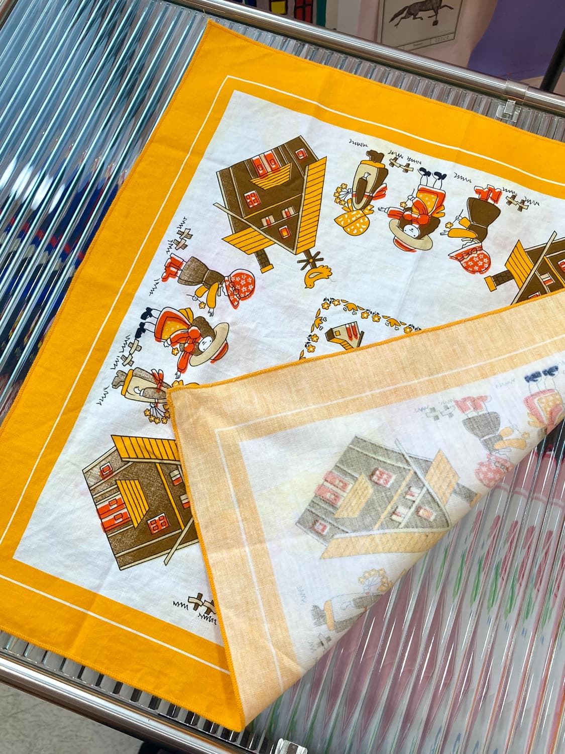 빈티지 오렌지 드로잉 손수건 상품이미지3