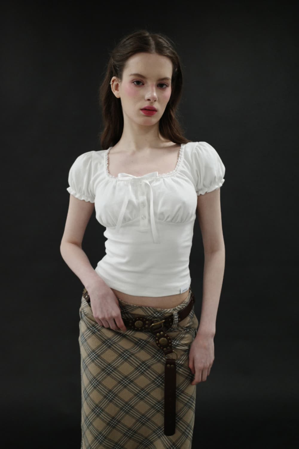 드라이로즈 도로시 셔링탑 화이트 상품이미지3