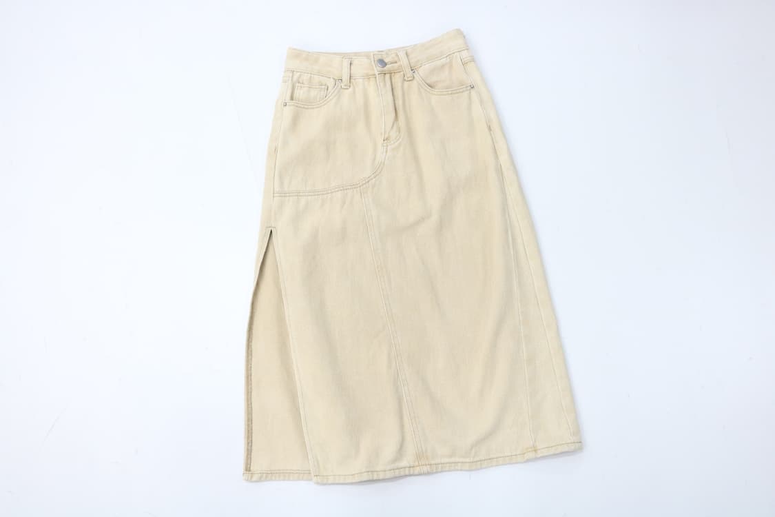 Dazy 데이지 빈티지 워싱 사이드 슬릿 데님 스커트 (S) 상품이미지2