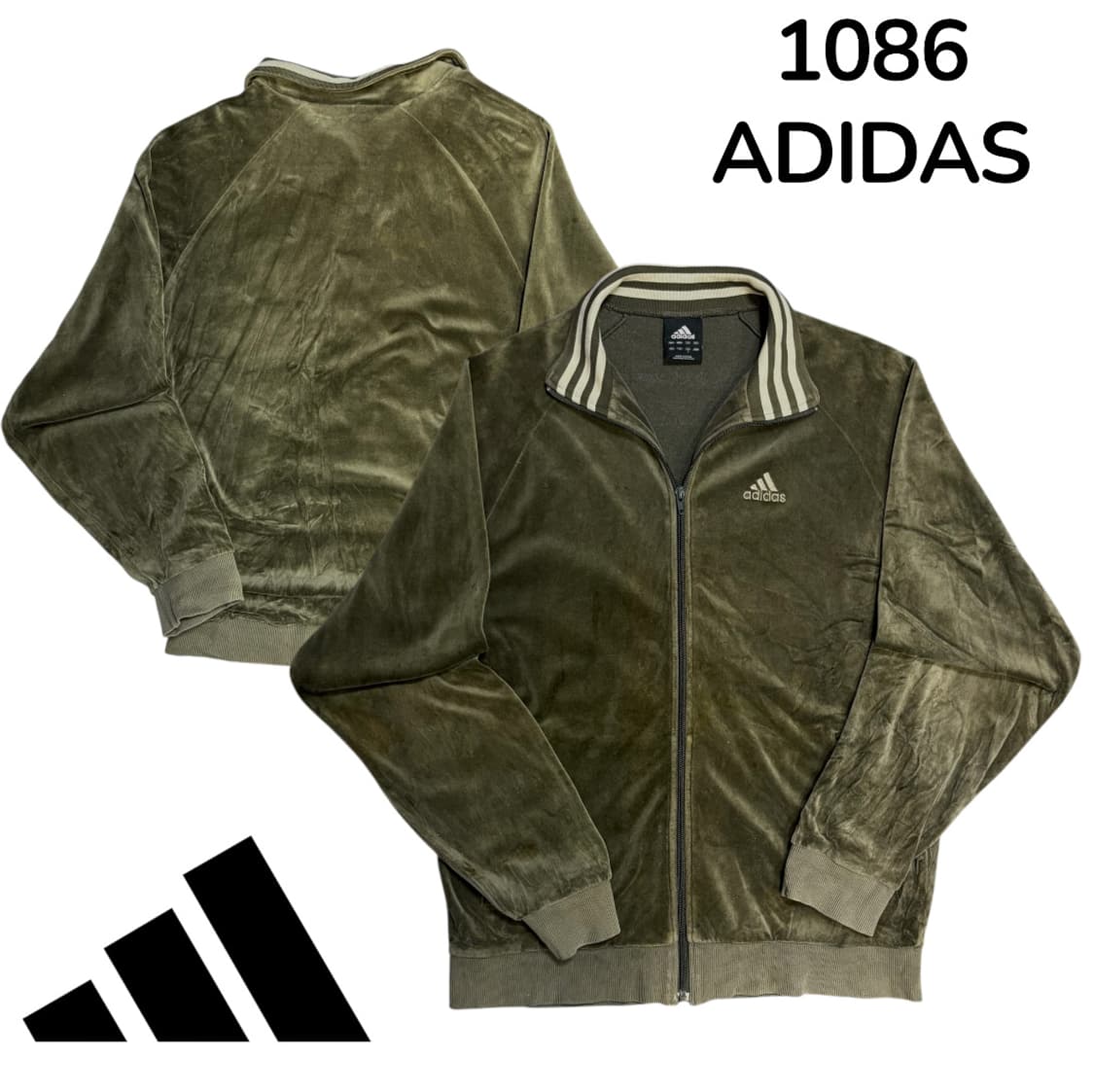 00s 아디다스 유광 카키 벨벳 사틴 져지 트랙탑 L  상품이미지1