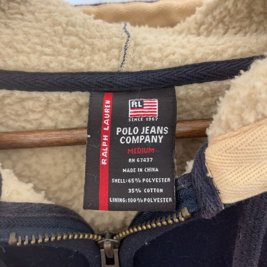 폴로 랄프로렌 올드스쿨 빈티지 자수패치 양털 후드집업 M C07724 상품이미지5