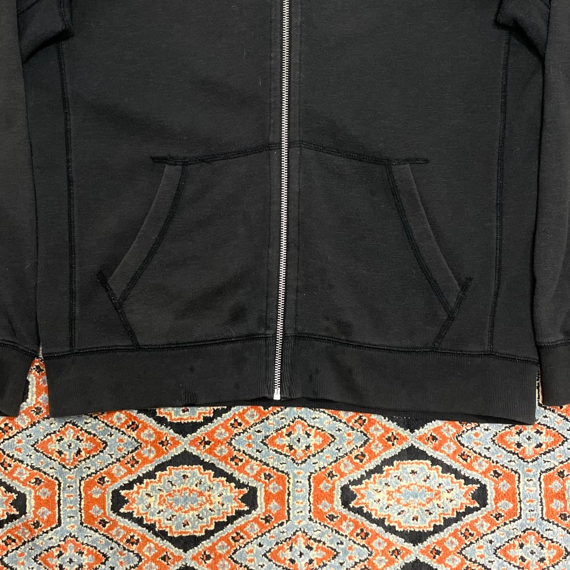 아베크롬비 사슴로고 먹색 기모 후드집업 남성S 상품이미지2