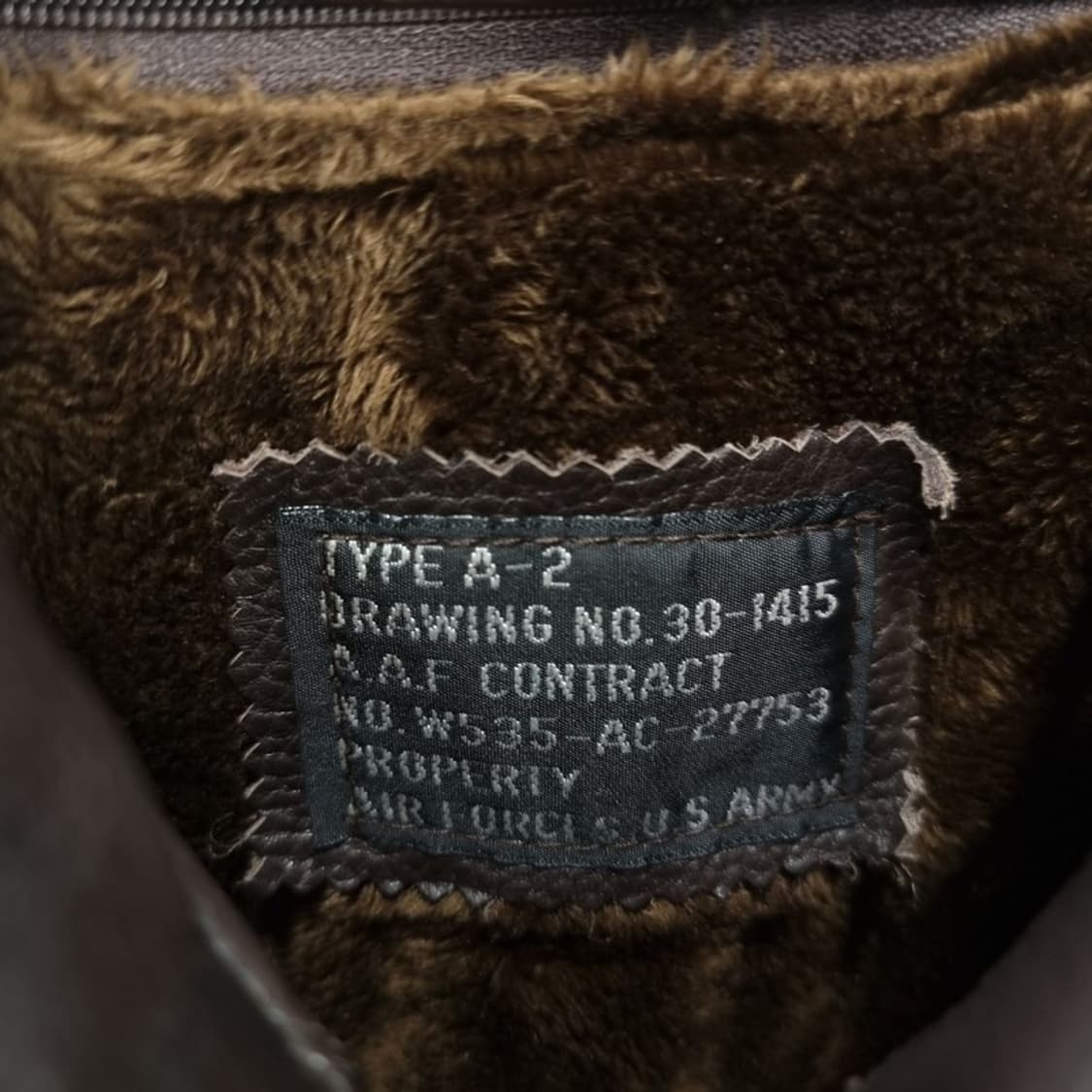 [빈티지] 밀리터리 A2 복각 양가죽 플라이트 레더 봄버자켓 P01568 상품이미지8