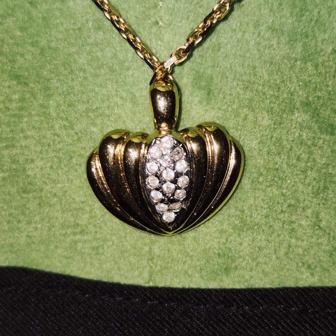 90s 꾸레쥬 하트 쉘 라인 큐빅 목걸이 상품이미지8