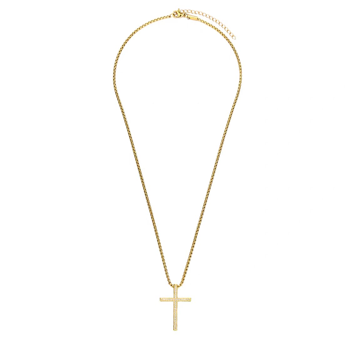 Oceanora S925/티타늄 지르콘 크로스 네크리스 - 골드/실버 상품이미지8