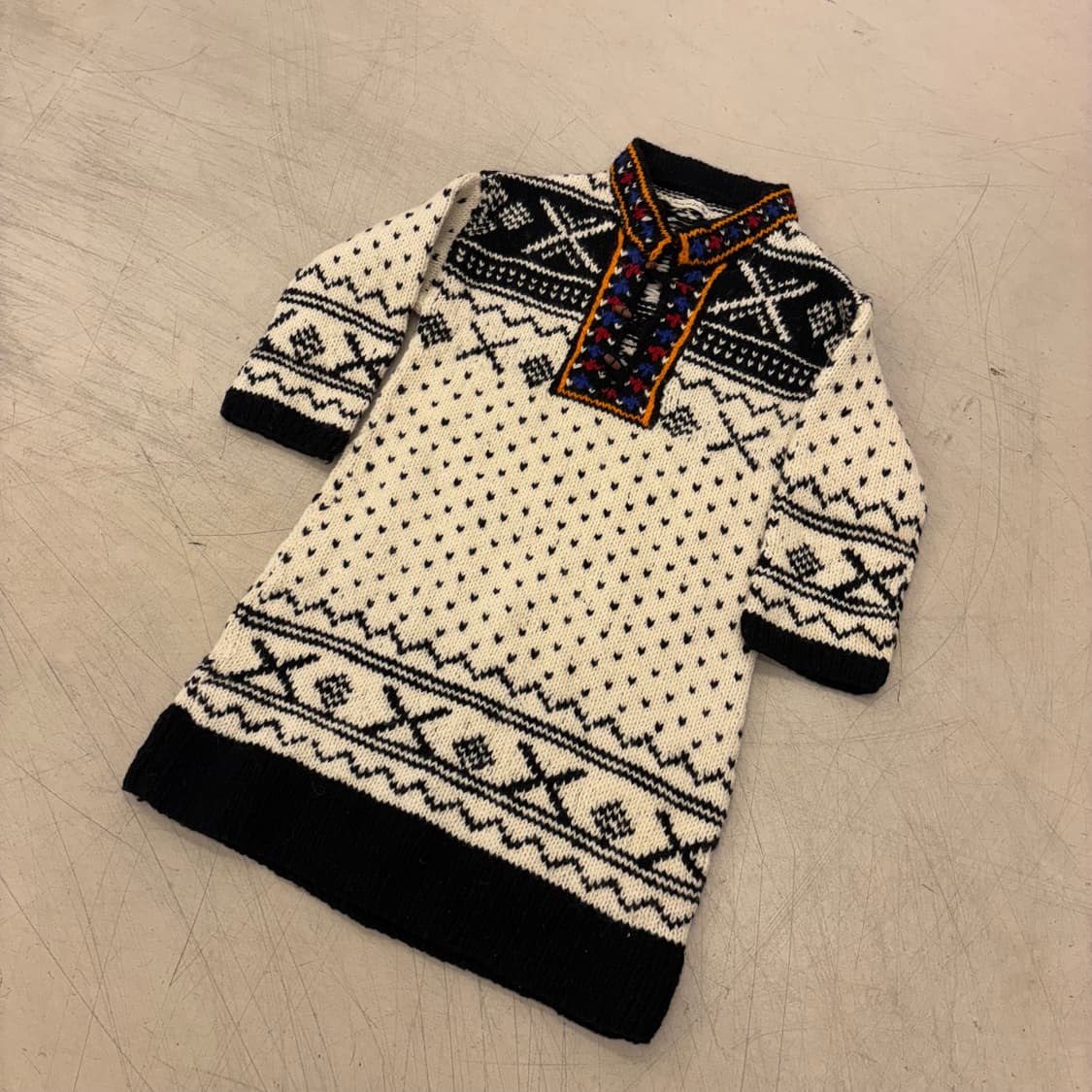 일본빈티지 패턴 니트 원피스 상품이미지1