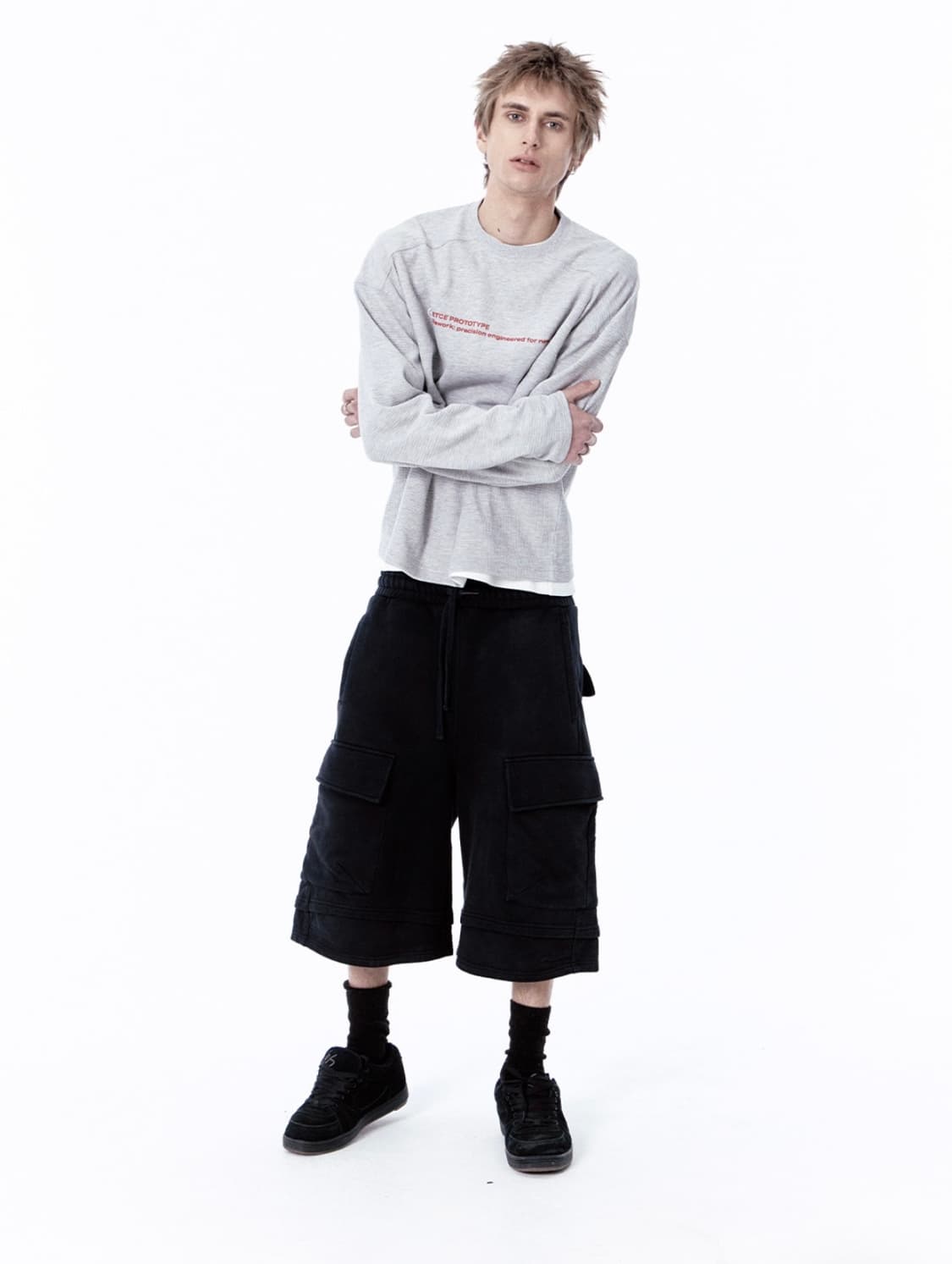 [M] ETCE TEAM WAFFLE TEE GRAY 상품이미지3