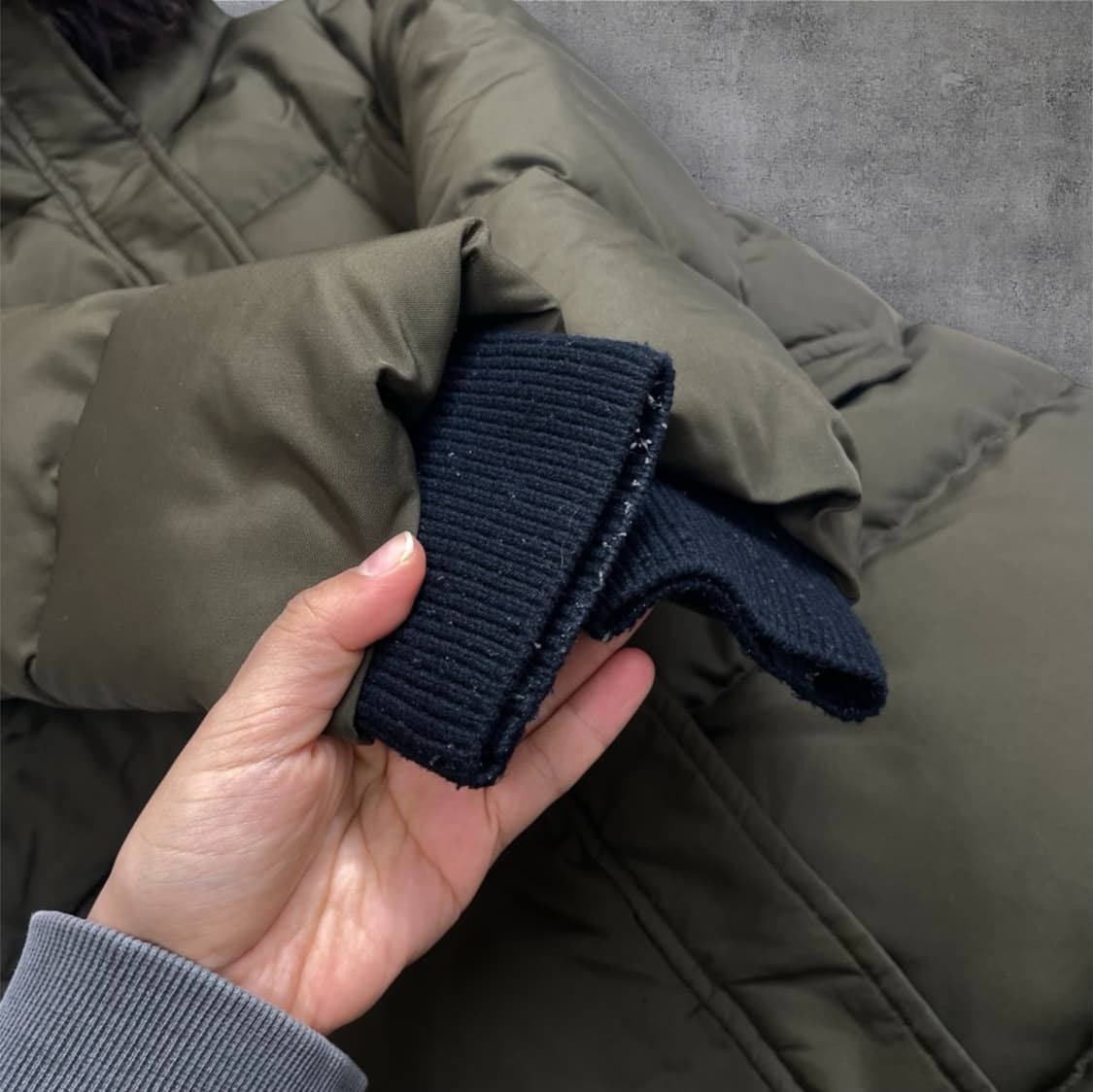 질스튜어트 JILLSTUART 카키 라쿤퍼 후드 롱패딩 85 상품이미지6