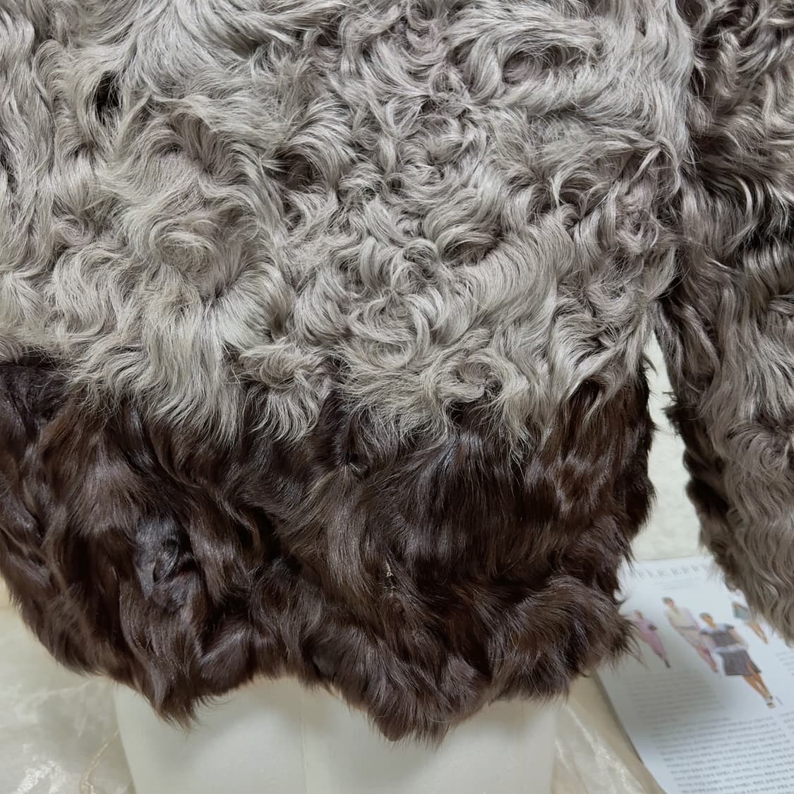 빈티지 그레이 브라운 토스카나 양털 7-8부 코트 상품이미지5