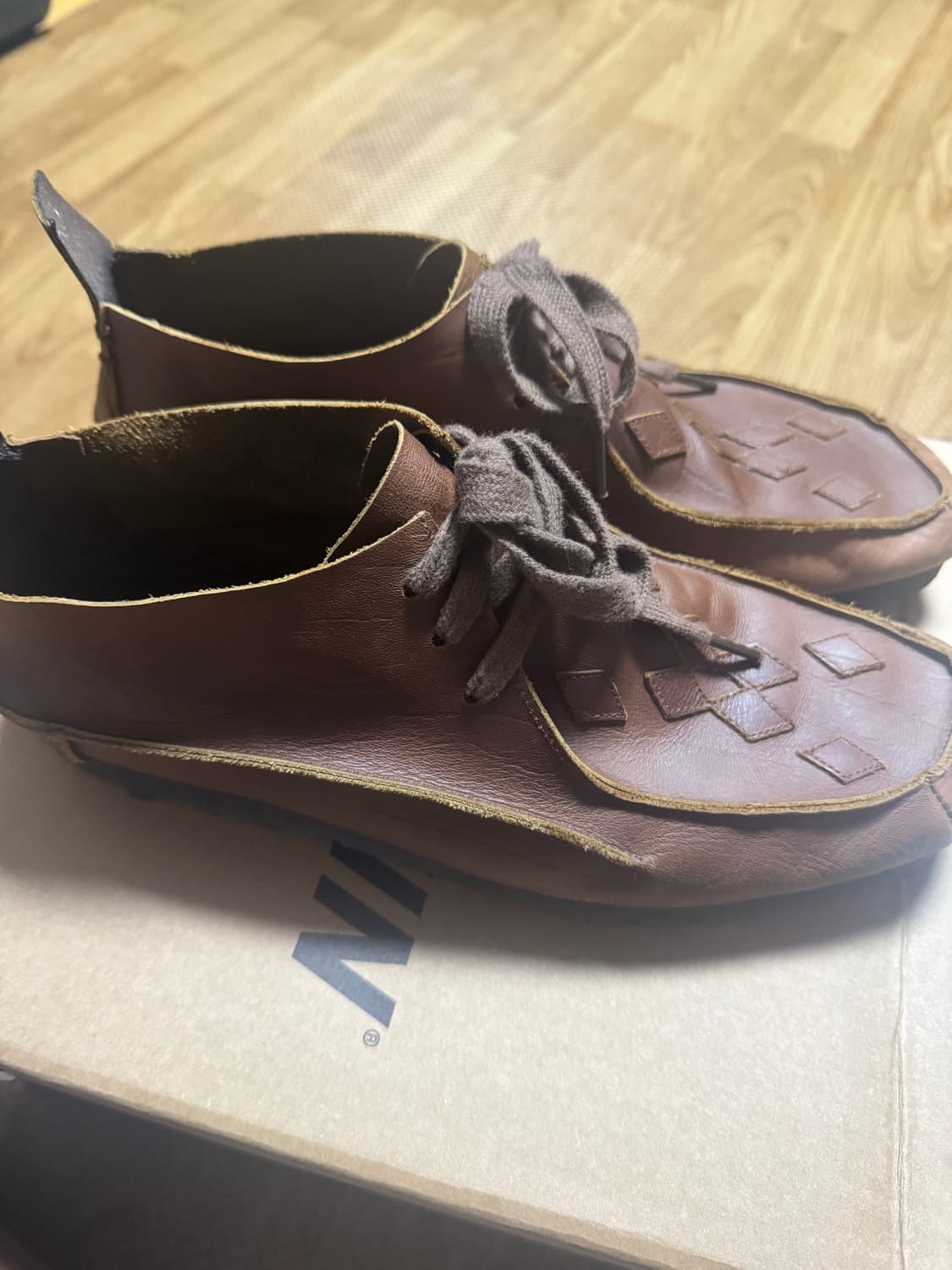 폴리테루 스티치드 왈라비 레더브라운[3] 상품이미지1