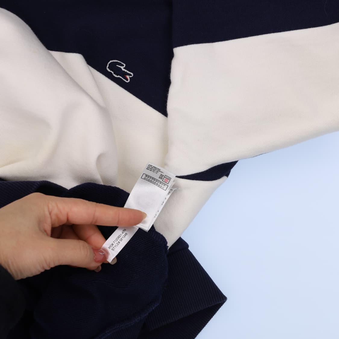 [38] 라코스테 배색 라운드 맨투맨 긴팔티 1215J2 상품이미지8