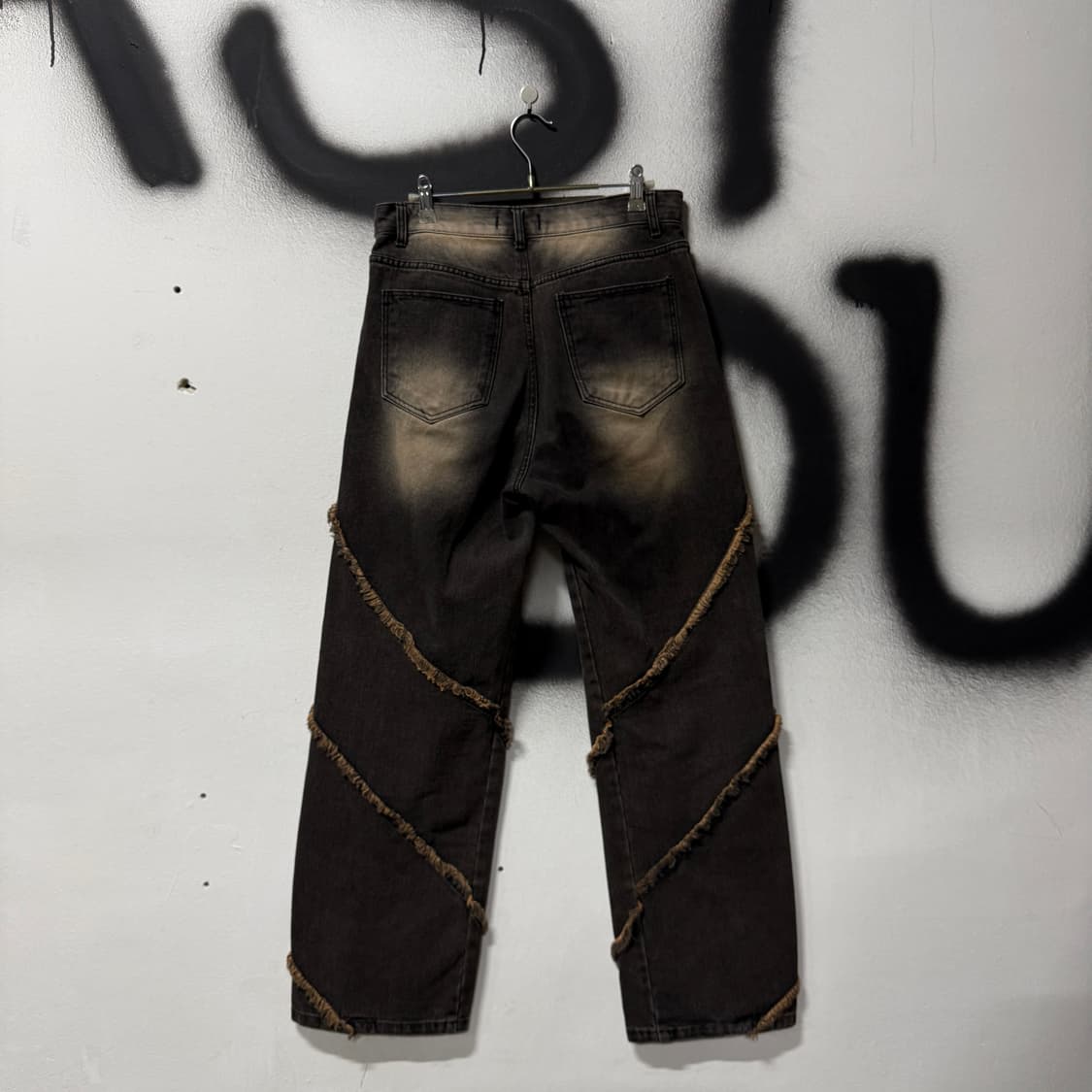 VTG 빈티지 샌드워싱 그런지 디테일 와이드 데님 팬츠 상품이미지2