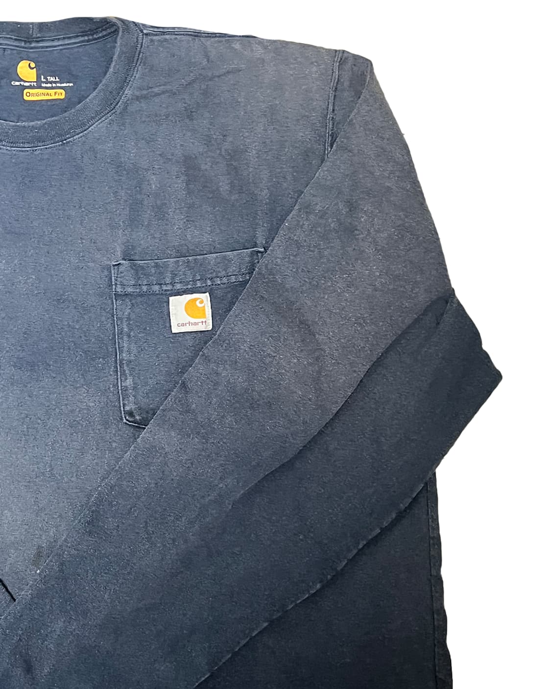 Faded Carhartt Longsleeve (Navy, L Tall) 상품이미지5