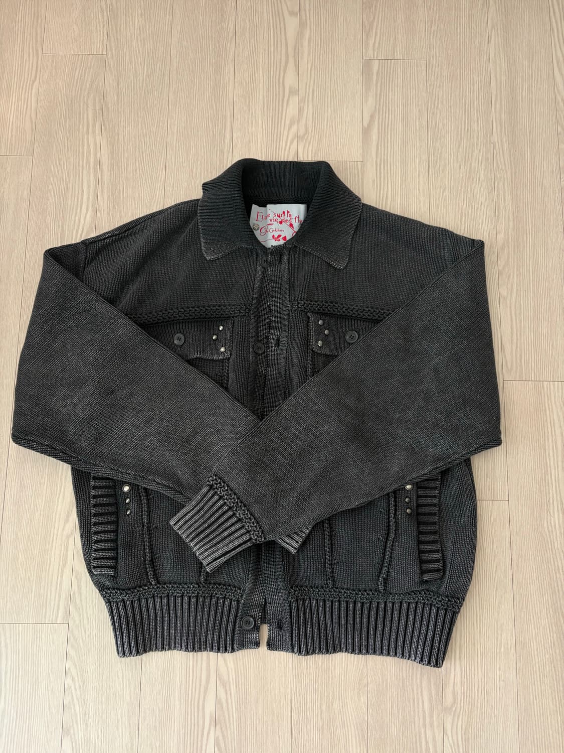 Gakihara Cardigan Knitted (charcol) 상품이미지1