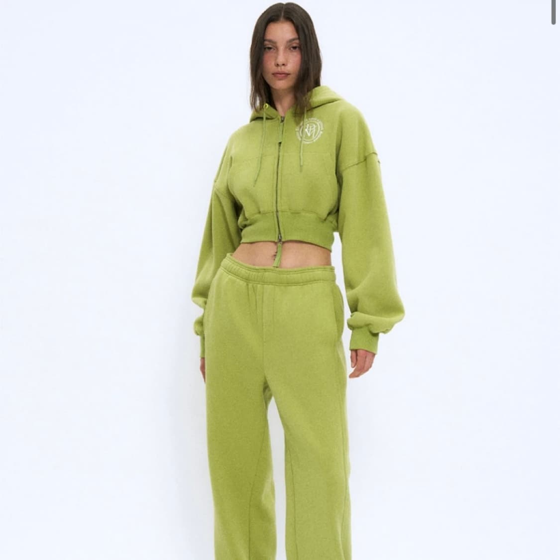 파르티멘토 우먼 크롭 후드집업 라이트 그린 상품이미지3