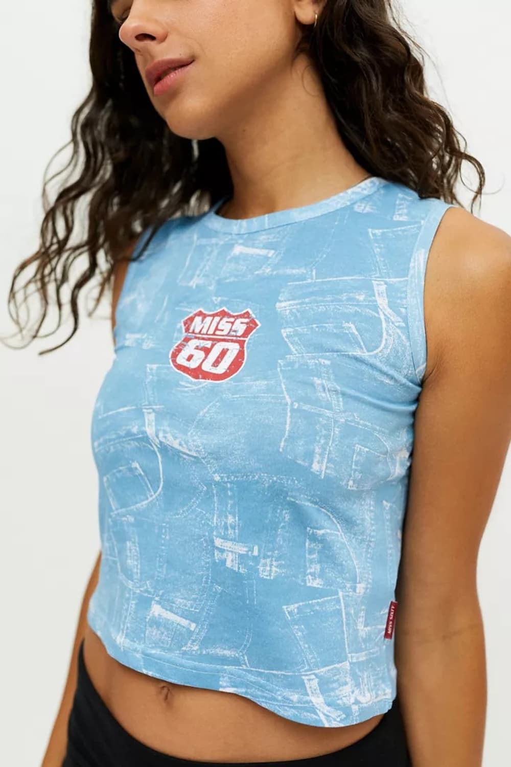 미스식스티 얼반아웃피터스 한정판 나시 티 데님 프린트 상품이미지1