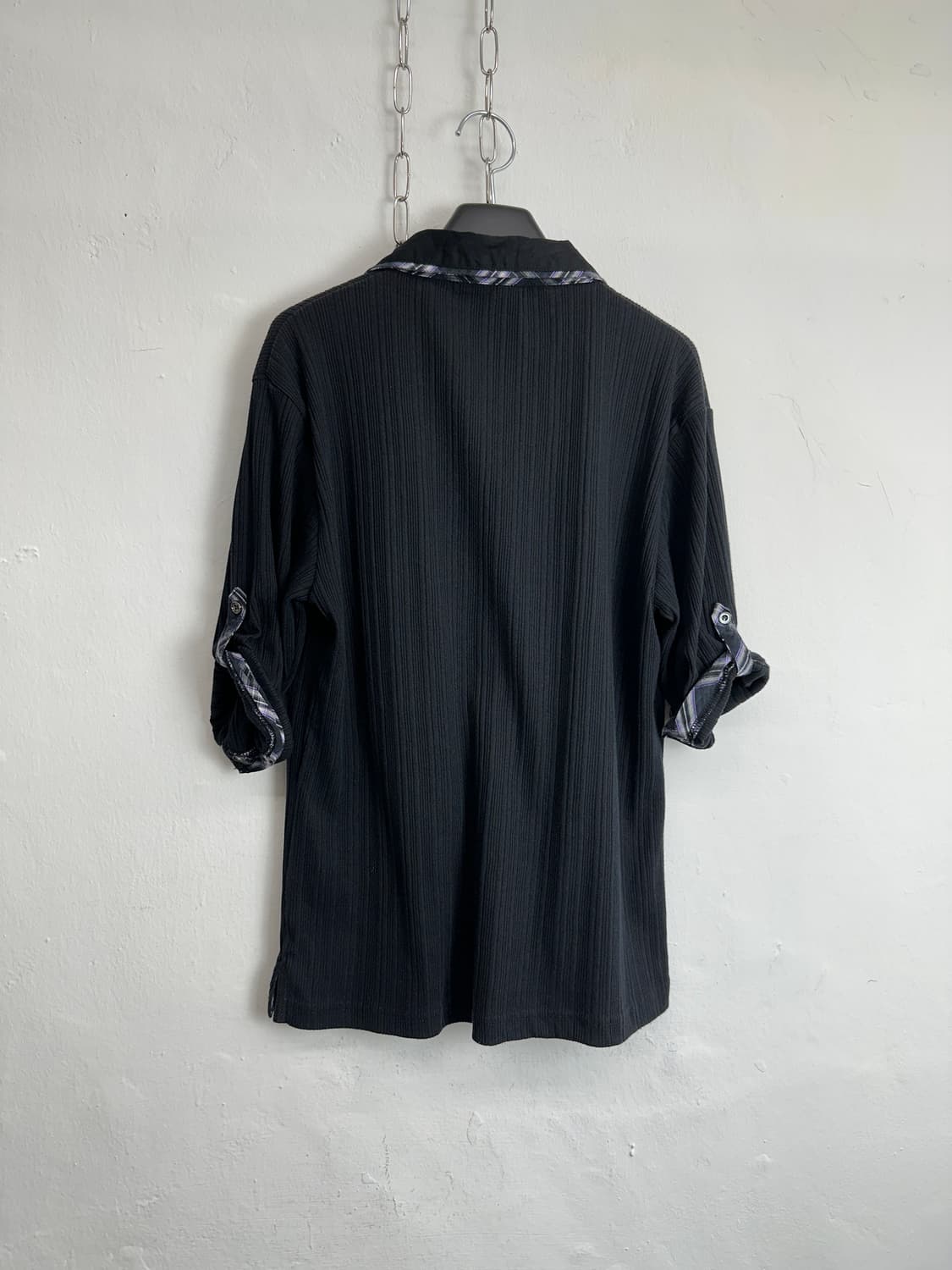 Ribbed Layered Check Sleeve 상품이미지6