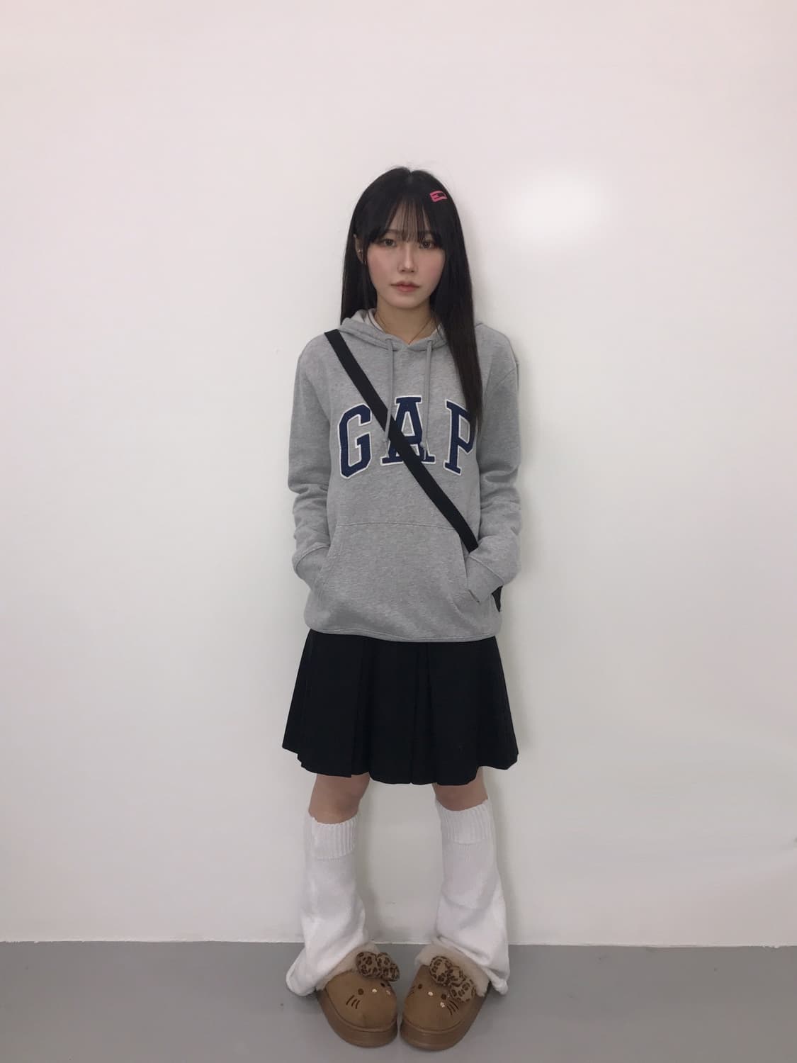 'GAP' Grey & Navy Logo Hoodie 상품이미지1