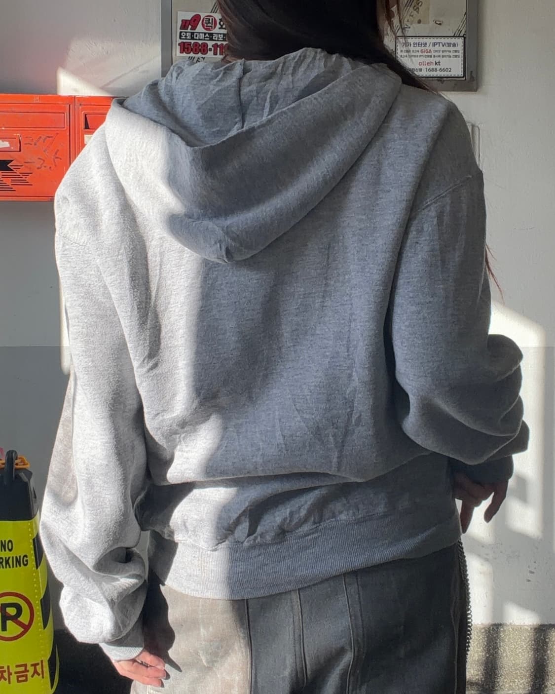 90s RUSSELL 그레이 스웻 후드집업 상품이미지3