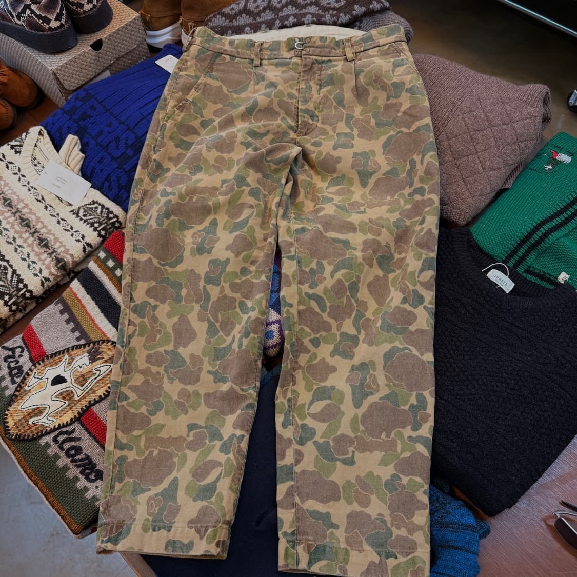 컬러 10주년 덕카모 후크 디테일 빈티지 워싱 팬츠 2사이즈 32 33 상품이미지1