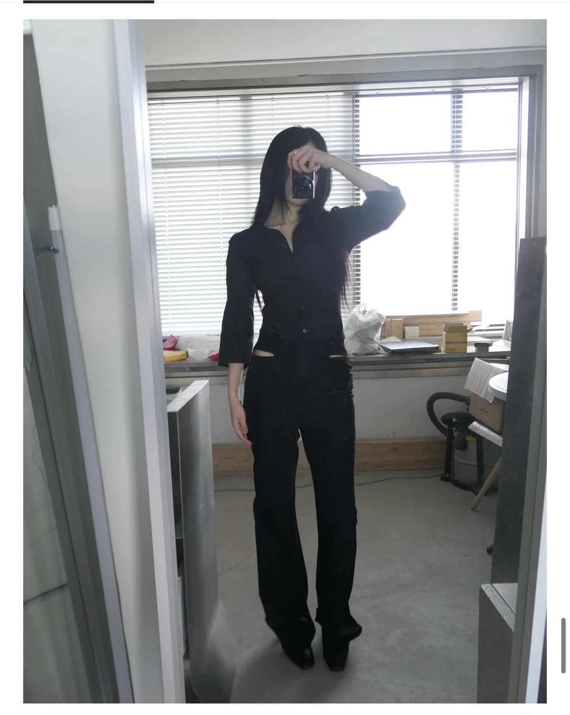 Dad 블랙 시스루 셔츠 상품이미지2