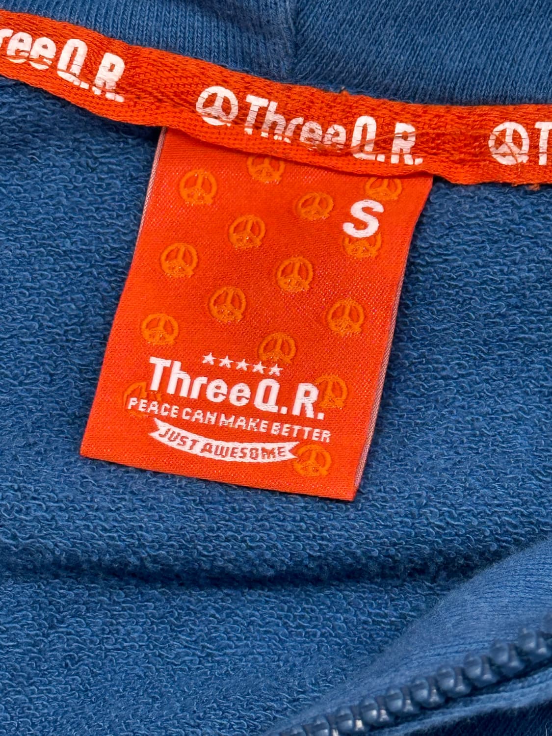 ThreeQ.R 빈티지 블루 Y2K 자수 프린트 여성 후드집업  상품이미지3