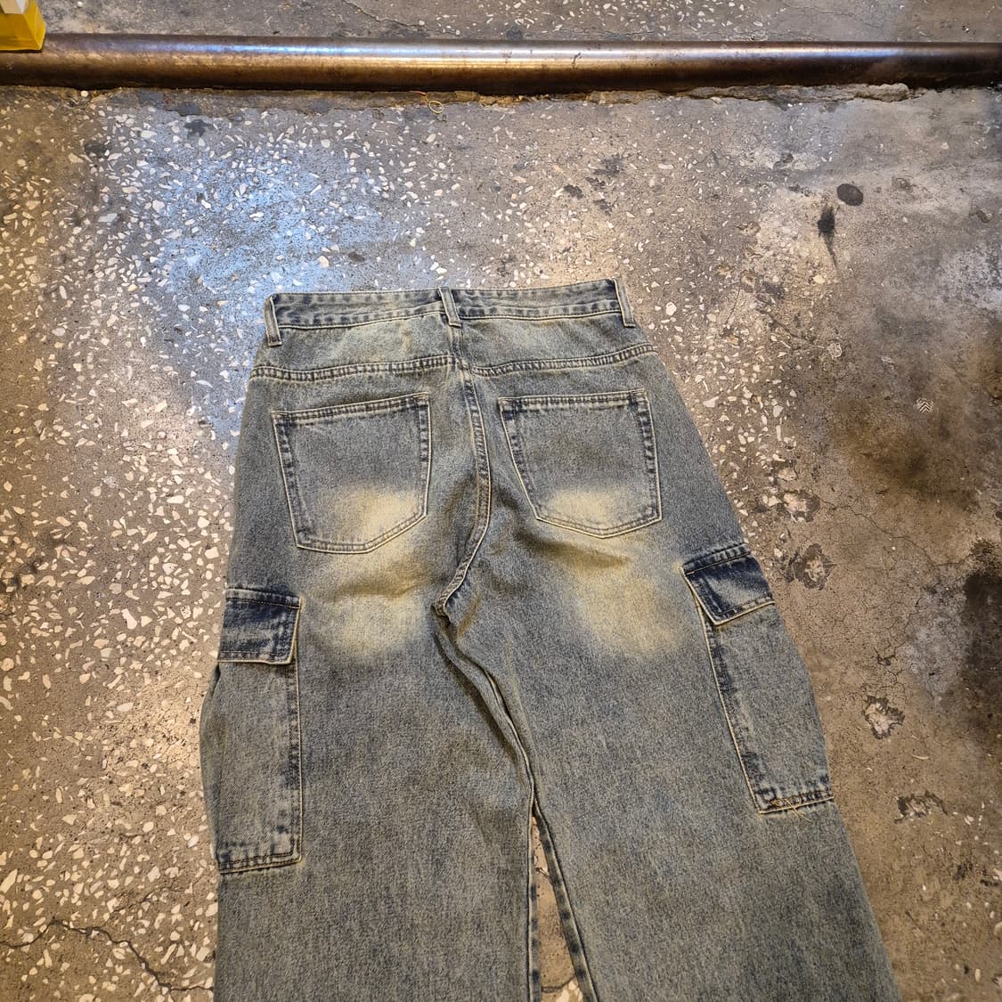 30인치 워싱 와이드핏 카고데님팬츠  상품이미지6