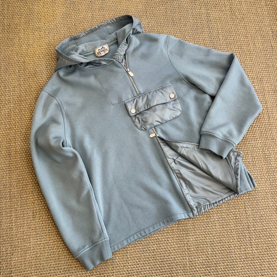 HERMES 에르메스 더블 집업 유틸리티 플리스 기모 후드 점퍼 상품이미지5