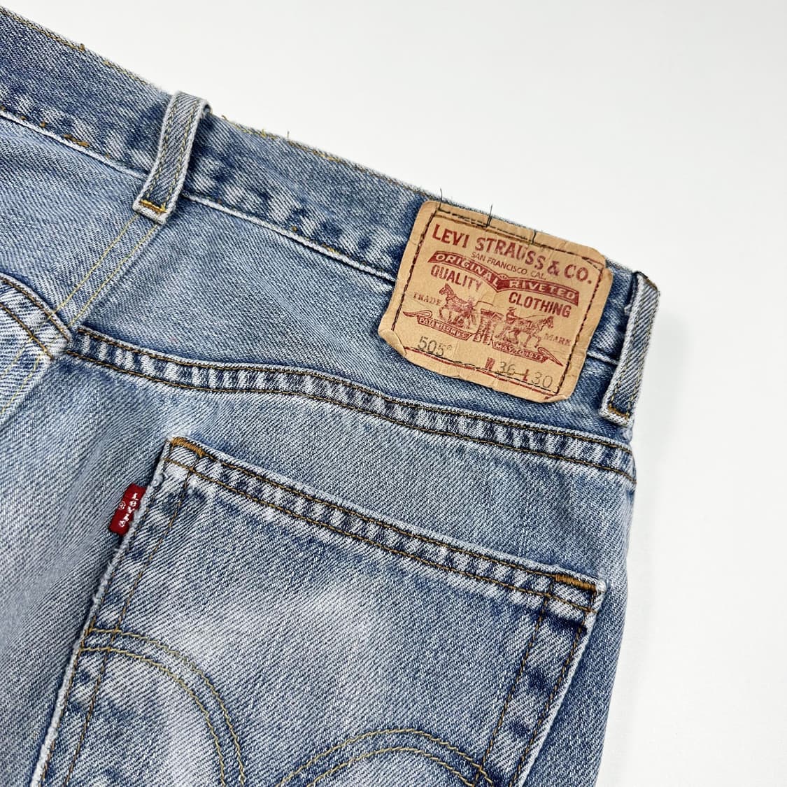 34 리바이스 505 연청 진청 커스텀 레귤러 데님팬츠 상품이미지5
