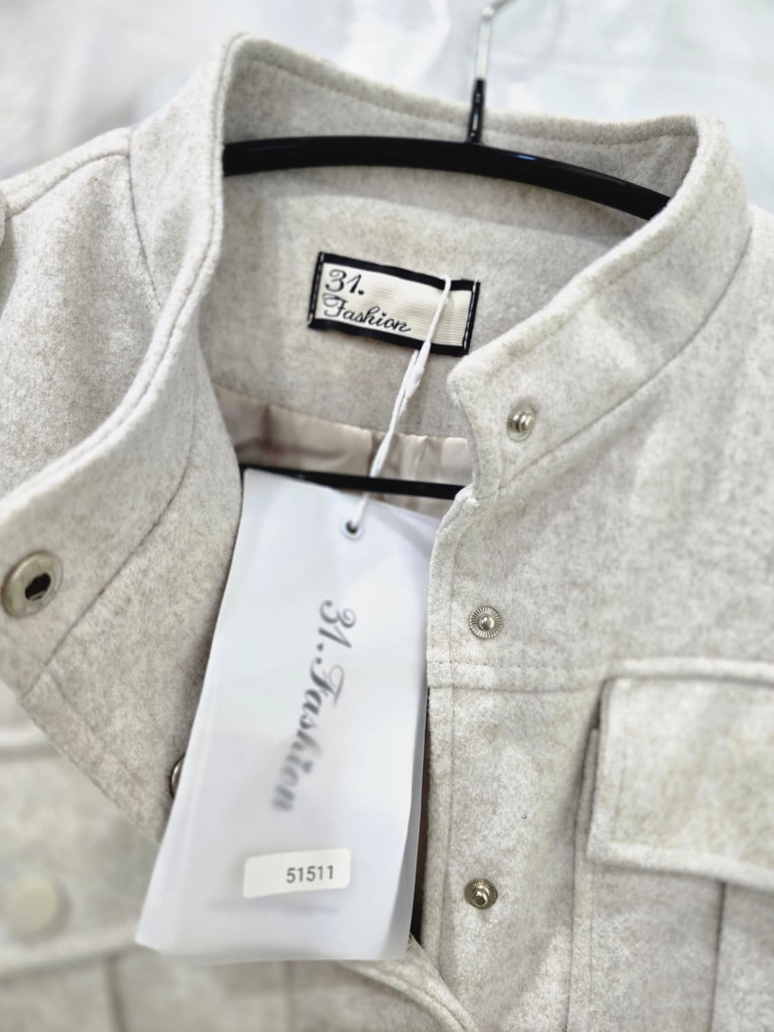 니트 소매 포인트 크롭 자켓 아이보리 상품이미지6