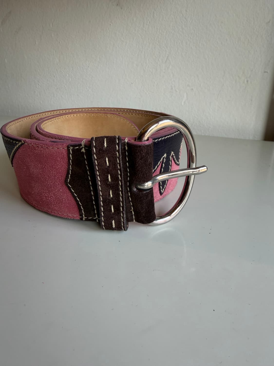 프라다 웨스턴 스웨이드/레더 벨트 상품이미지4