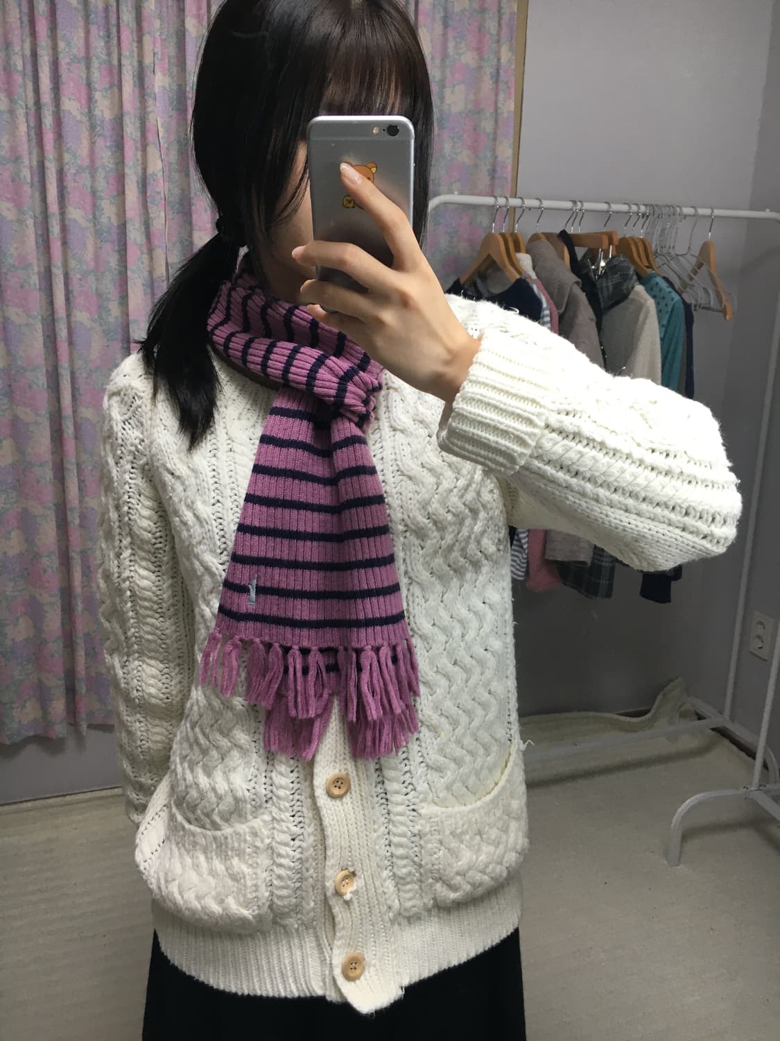 east boy 핑크 퍼플 머플러 상품이미지8