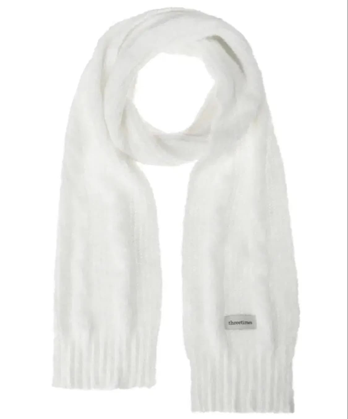 쓰리타임즈 베일리 케이블 스카프 목도리 머플러 아이보리 상품이미지1