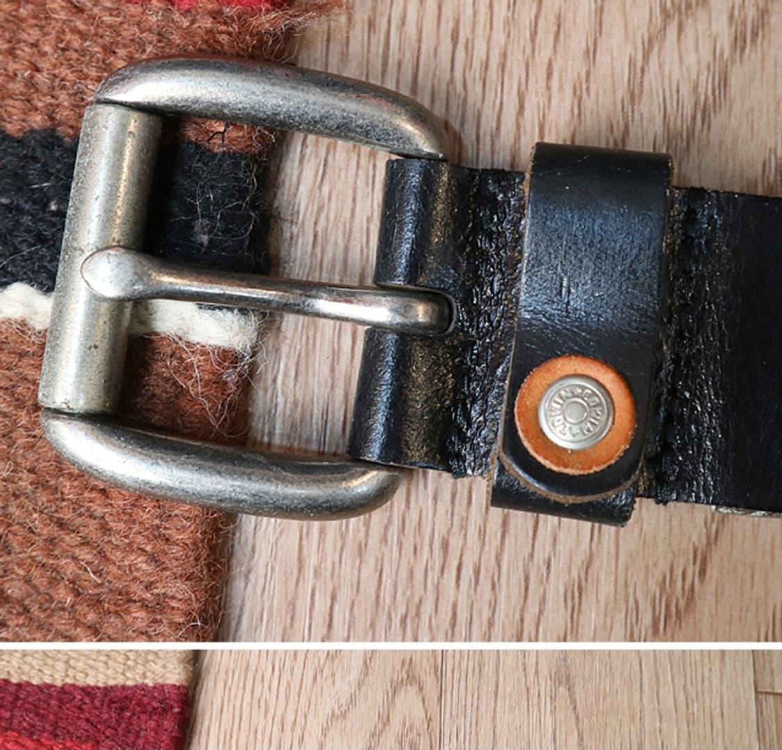 일본판 EDWIN 에드윈 두툼 튼튼한 소가죽 벨트 29-32 상품이미지3