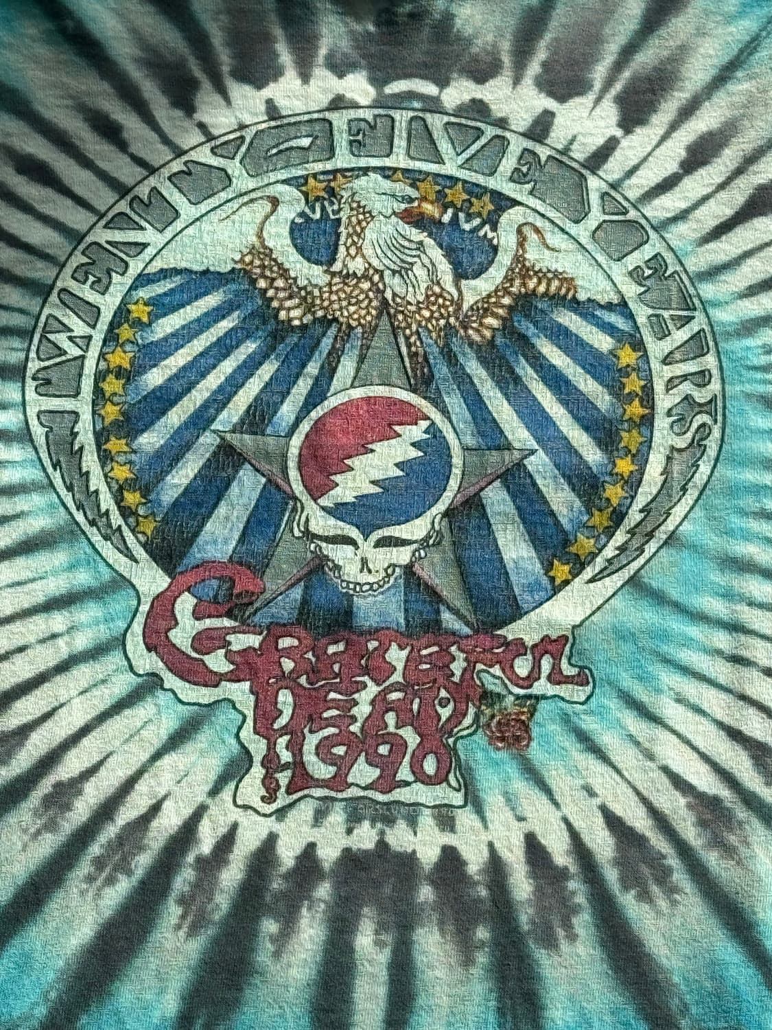 90s 그레이트풀 데드 25주년 기념 타이다이 티셔츠 상품이미지2