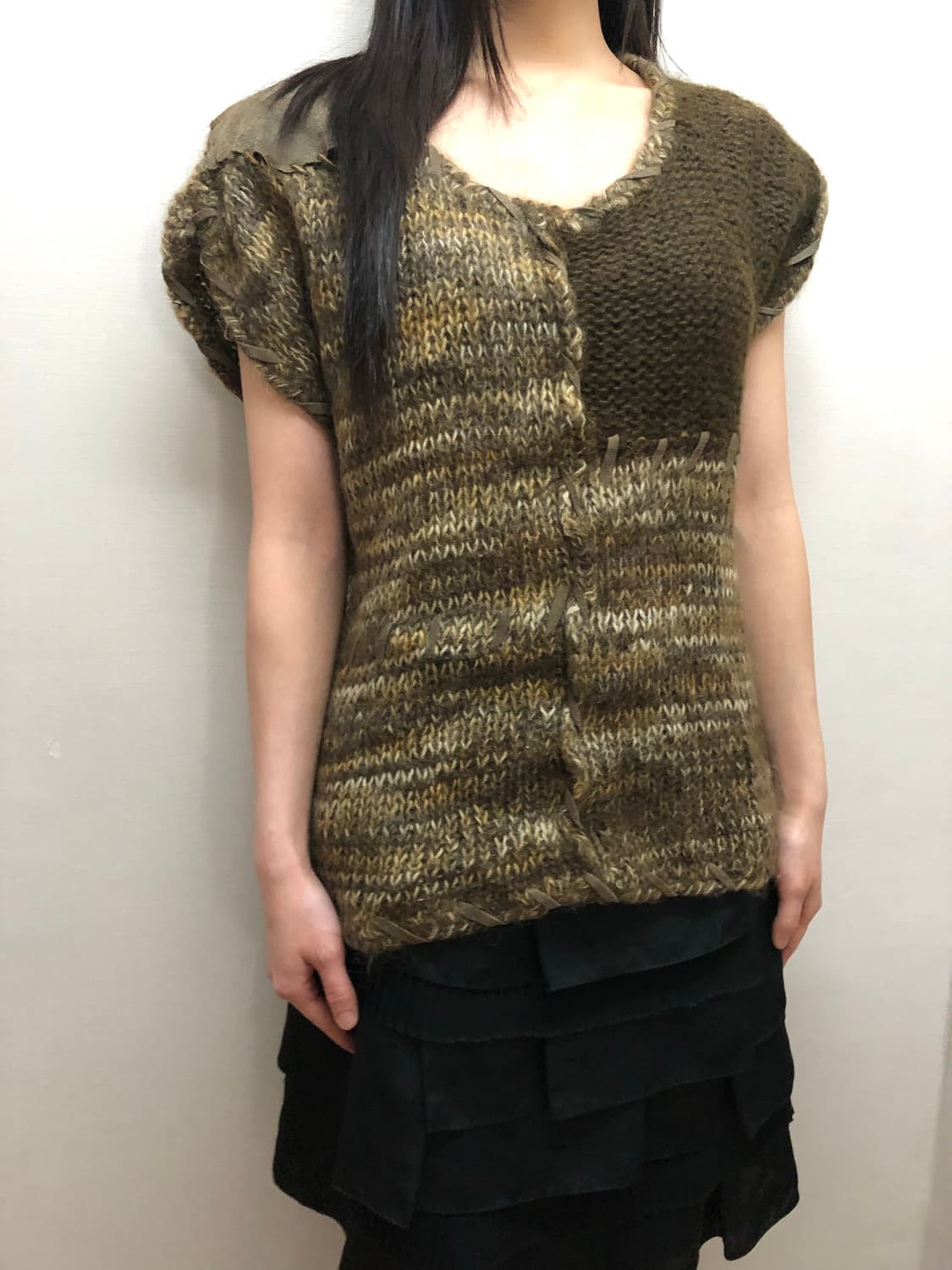 빈티지 브라운 그런지 니트 상품이미지2