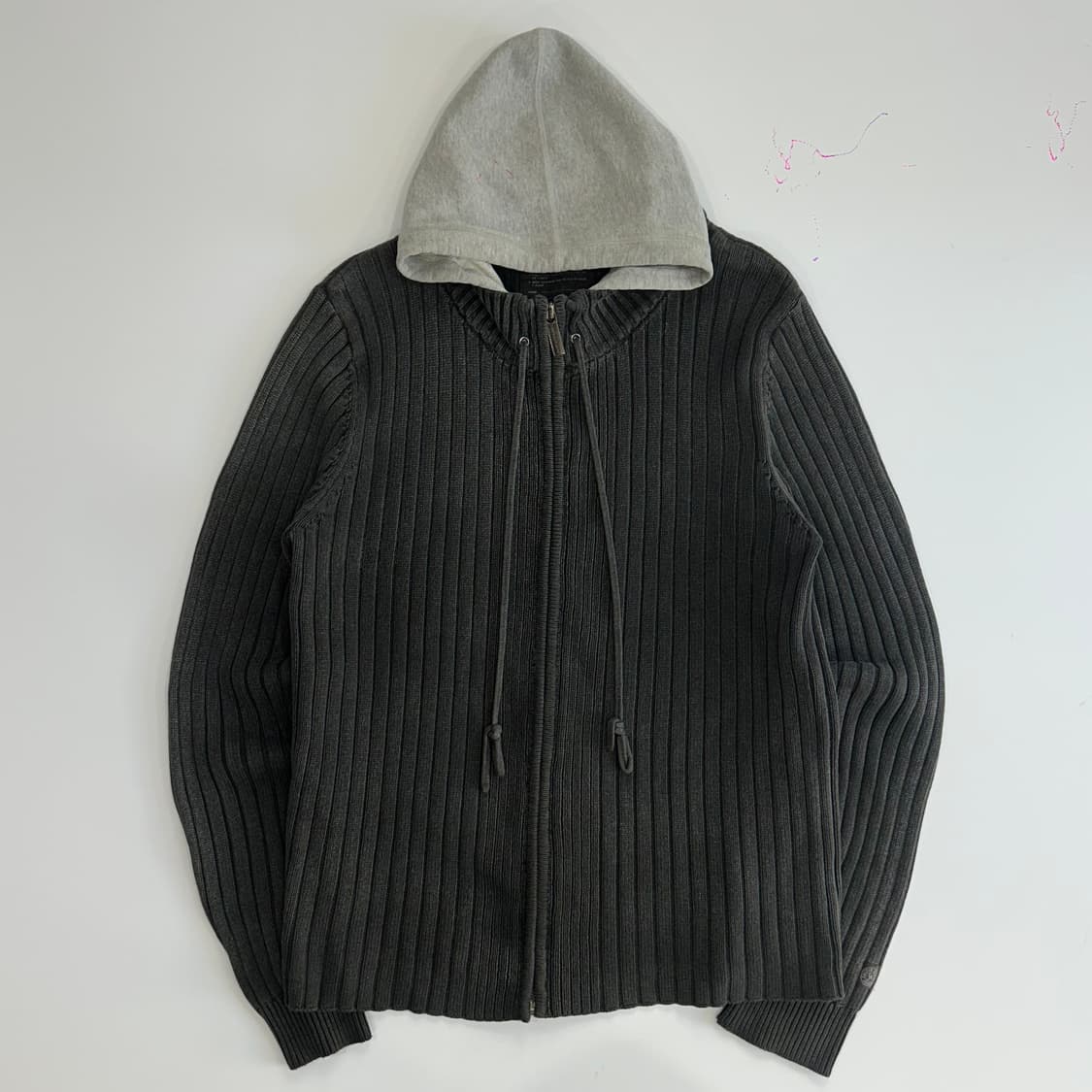 Calvin klen jeans 켈빈클라인 진스 차콜 니트 후드 집업 상품이미지3