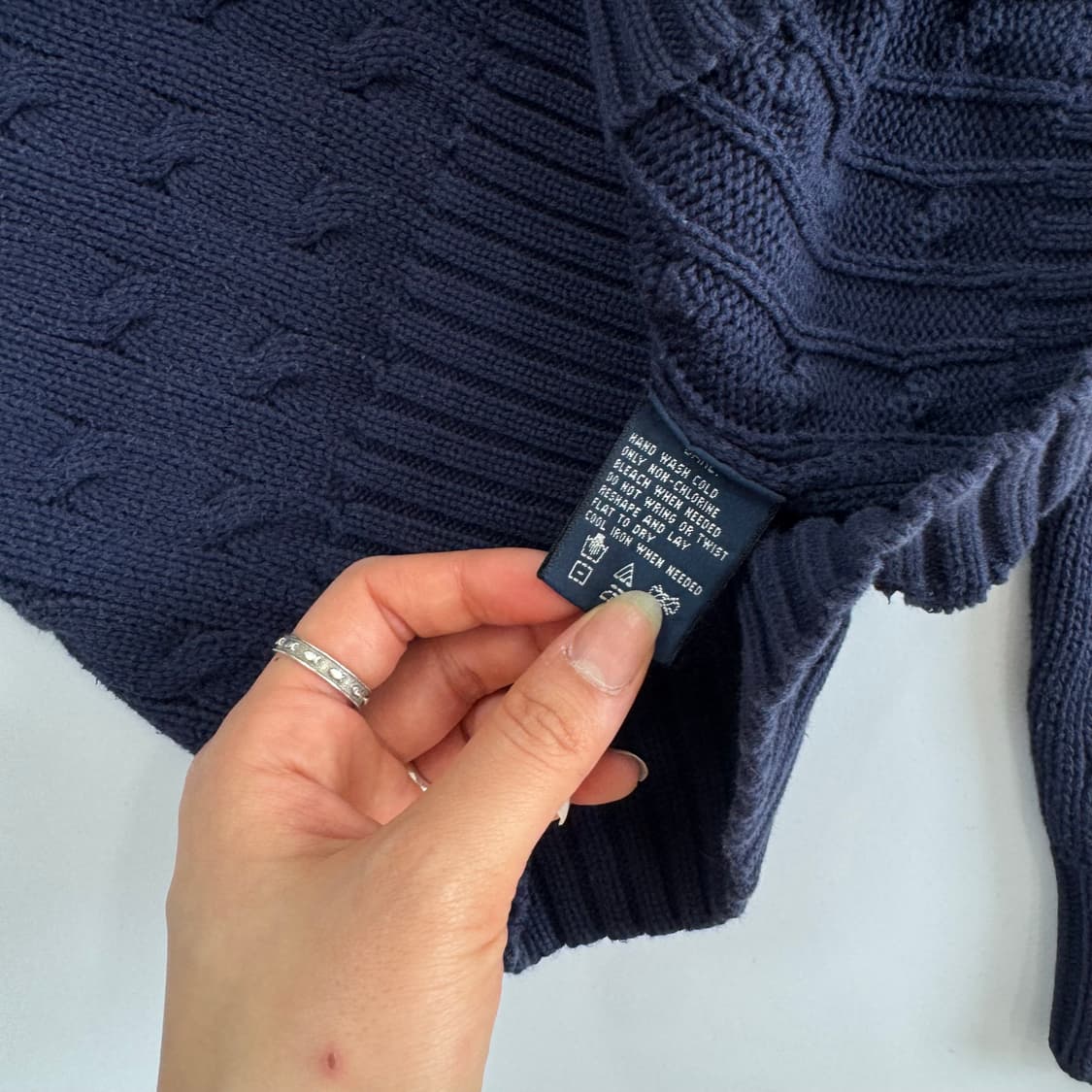 Polo 폴로 핑크포니 네이비 케이블 니트 상품이미지6